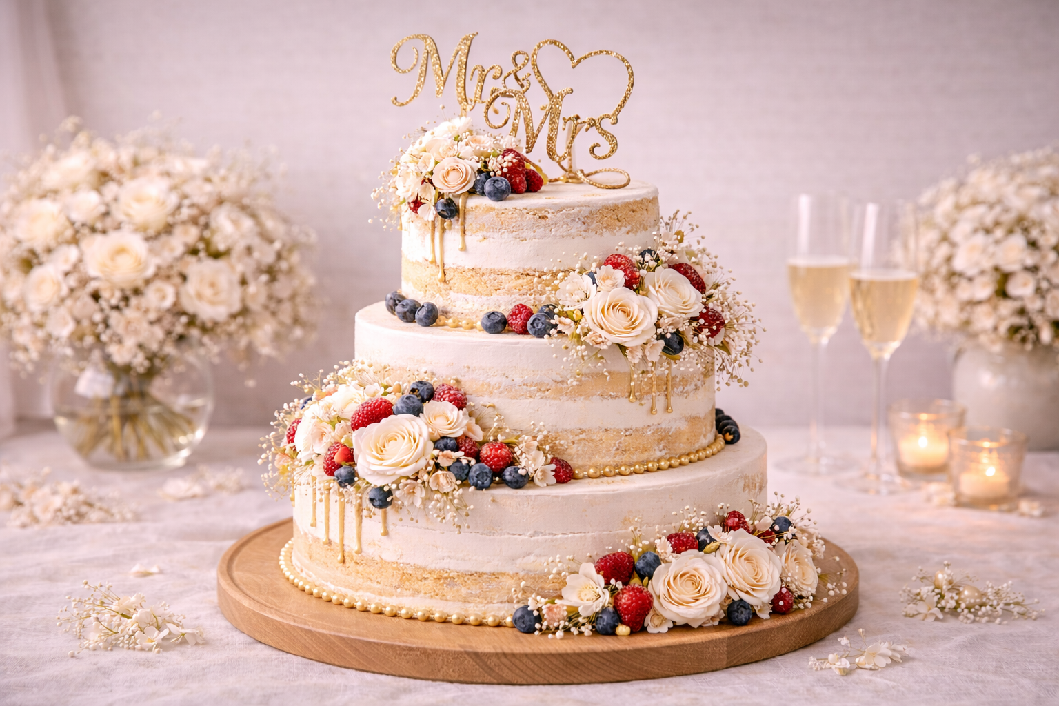Elegant Gold Wedding Cake